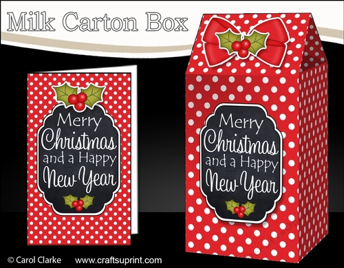 3D Christmas Spots Milk Carton Treat Box
