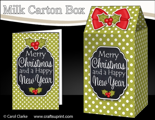 3D Christmas Spots Milk Carton Treat Box