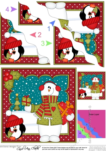 Christmas Snowman Rio has Xmas Presents Wavy Corner Side Stacker