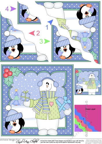 Christmas Snowman Rio has Xmas Presents Wavy Corner Side Stacker