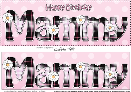 Large DL Happy Birthday MAMMY 3D decoupage