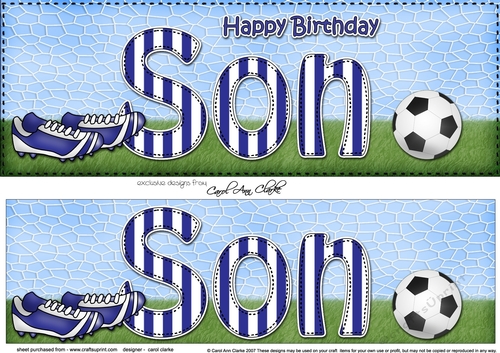 Large DL Happy Birthday SON 3D decoupage