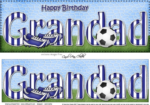 Large DL Happy Birthday GRANDAD 3D decoupage