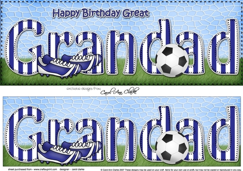Large DL Happy Birthday GREAT GRANDAD 3D decoupage