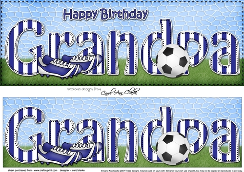 Large DL Happy Birthday GRANDPA 3D decoupage