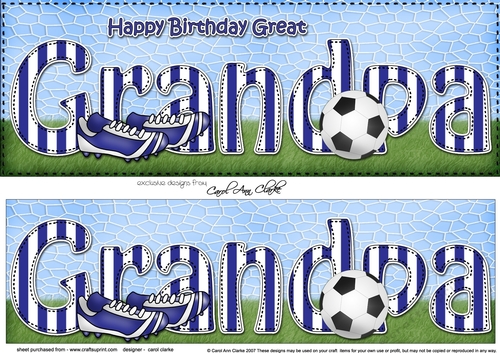 Large DL Happy Birthday GREAT GRANDPA 3D decoupage