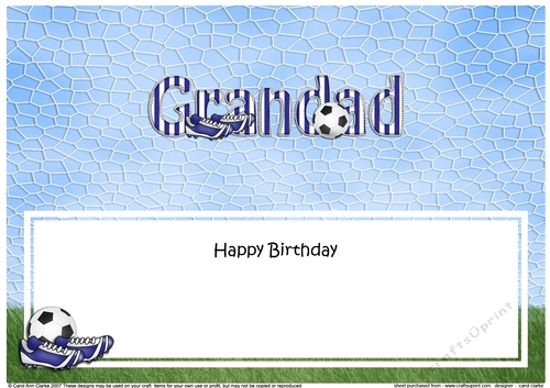 Large DL Happy Birthday GRANDAD insert
