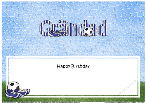 Large DL Happy Birthday GREAT GRANDAD insert