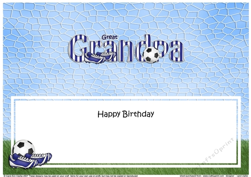 Large DL Happy Birthday GREAT GRANDPA insert