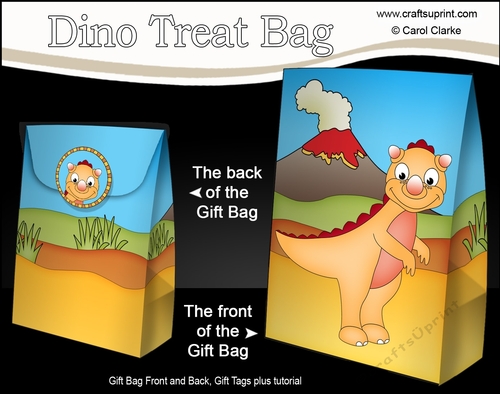 3D Gift Bag Mini Kit - Cute Little Dinosaur Longfang