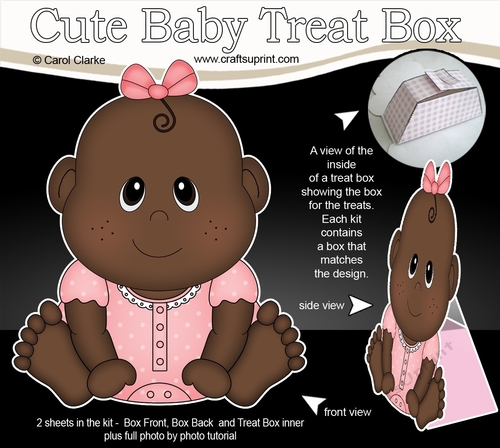 3D Cute Baby Treat Box Gift Set Mini Kit - Cute Little Ethnic Baby Girl Ronna