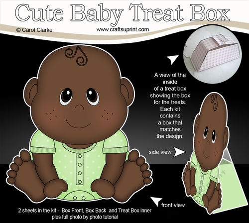 3D Cute Baby Treat Box Gift Set Mini Kit - Cute Little Ethnic Baby Ashanti