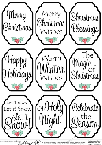 3D Christmas Greetings Sentiment Sheet