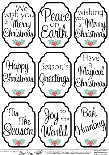 3D Christmas Greetings Sentiment Sheet