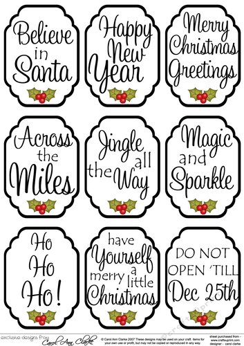 3D Christmas Greetings Sentiment Sheet