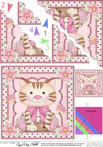 Cute Little Cat Scalloped Corner Stacker