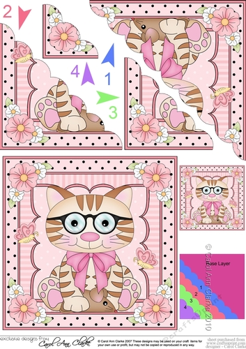 Cute Little Cat Scalloped Corner Stacker