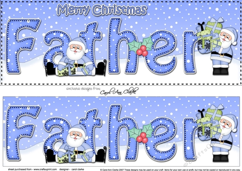 Large DL Merry Christmas FATHER 3D decoupage 