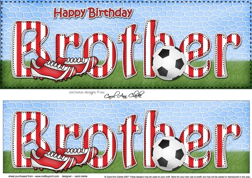Large DL Happy Birthday BROTHER 3D decoupage