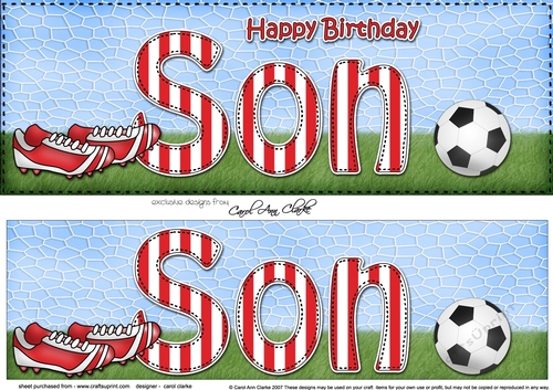 Large DL Happy Birthday SON 3D decoupage