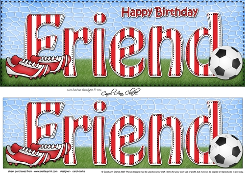 Large DL Happy Birthday FRIEND 3D decoupage