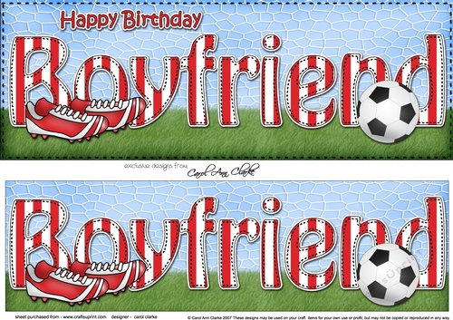 Large DL Happy Birthday BOYFRIEND 3D decoupage