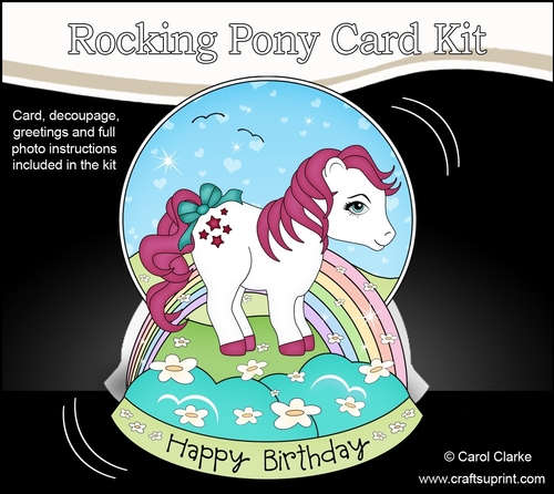 3D Shaped Rocking Card Mini Kit  -   Cute Little Pony Berry
