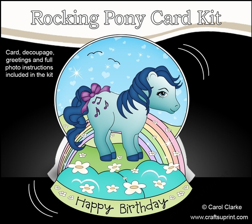 3D Shaped Rocking Card Mini Kit  -   Cute Little Pony Melody