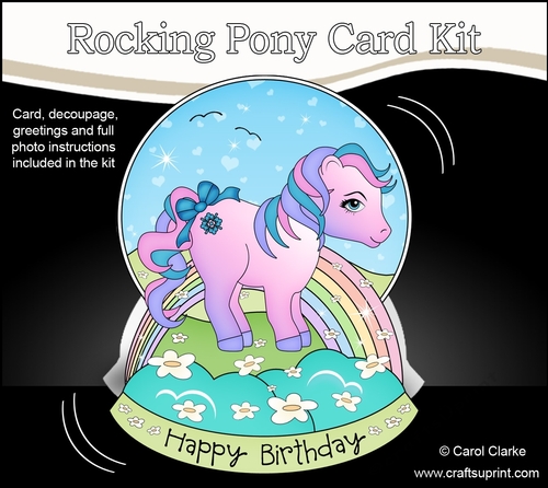 3D Shaped Rocking Card Mini Kit  -   Cute Little Pony Kandy
