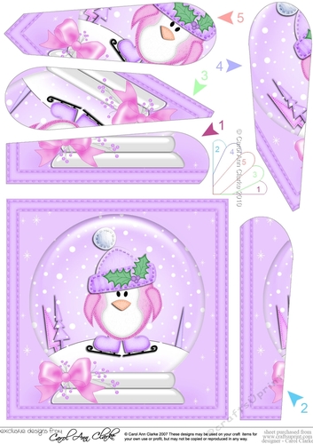 Cute Penguin - Christmas Snowglobe Fan Pyramage Topper