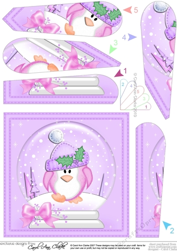 Cute Penguin - Christmas Snowglobe Fan Pyramage Topper