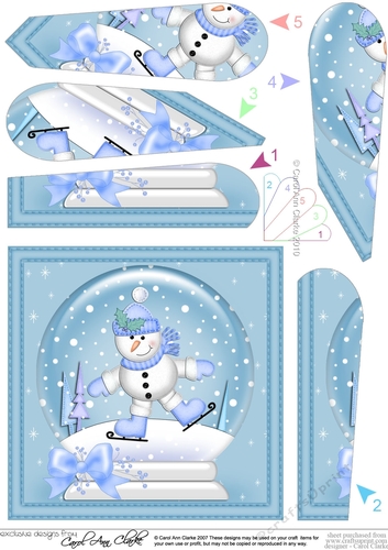 Cute Snowman - Christmas Snowglobe Fan Pyramage Topper