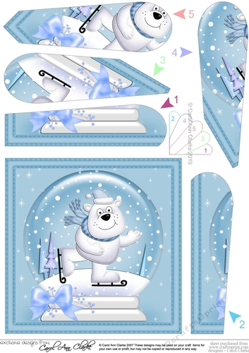 Ben Polar Bear - Christmas Snowglobe Fan Pyramage Topper