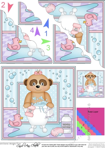 Cute Little Meerkat Bathtub Buddies Scalloped Corner Stacker