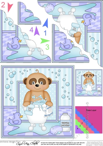 Cute Little Meerkat Bathtub Buddies Scalloped Corner Stacker