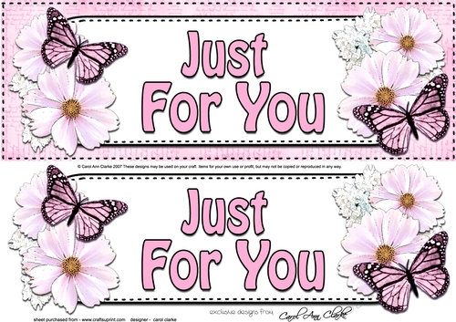 Large DL JUST FOR YOU Floral Butterflies 3D decoupage