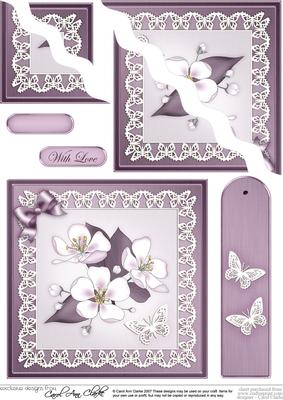 Apple Blossom Quick Card Wavy Corner Side Stacker Topper