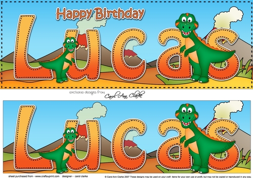 Large DL Happy Birthday LUCAS 3D decoupage
