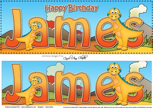 Large DL Happy Birthday JAMES 3D decoupage