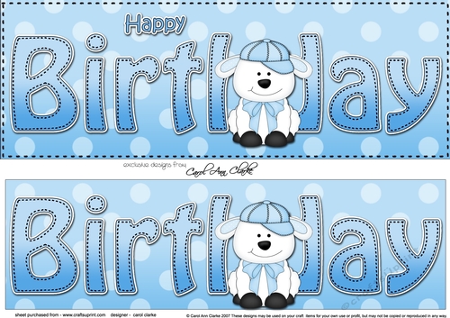 Large DL HAPPY BIRTHDAY 3D decoupage