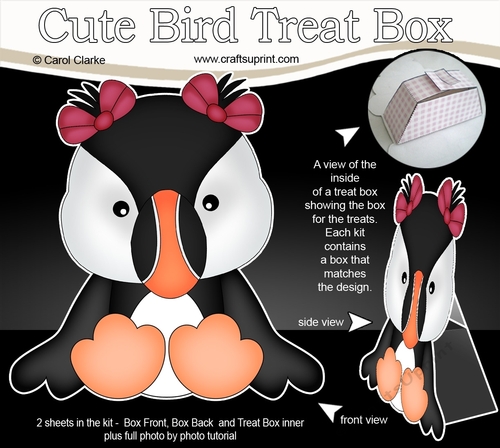 3D Cute Bird Treat Box Gift Set Mini Kit - Cute Little Puffin Minnow