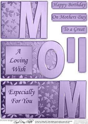 Mom Elegant Metallic Book Sheet