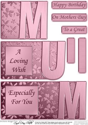 Mum Elegant Metallic Book Sheet