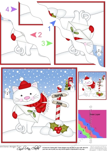 Christmas Cute Cat is at the North Pole Wavy Corner side stacker Topper