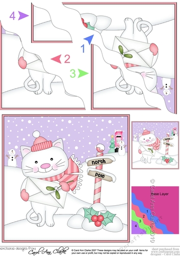 Christmas Cute Cat is at the North Pole Wavy Corner side stacker Topper