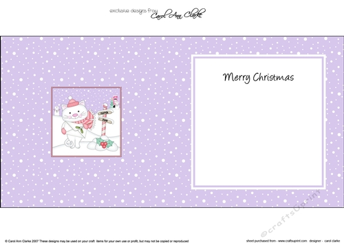Christmas Cute Cat is at the North Pole insert square landscape