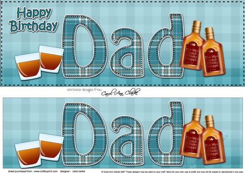 Large DL Happy Birthday DAD 3D decoupage