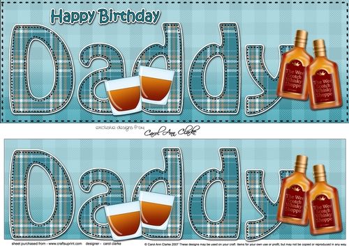 Large DL Happy Birthday DADDY 3D decoupage