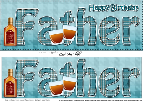 Large DL Happy Birthday FATHER 3D decoupage