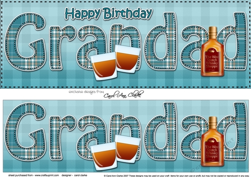 Large DL Happy Birthday GRANDAD 3D decoupage